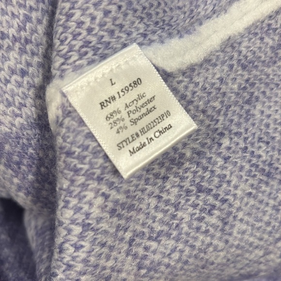 Pink Lily White & Purple Checkered Cropped Sweater Size Large - Picture 5 of 6